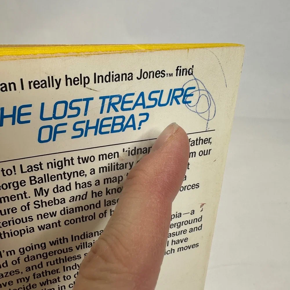 Indiana Jones Lost Treasure of Sheba #2 Find Your Fate Adventure Book Rose Estes